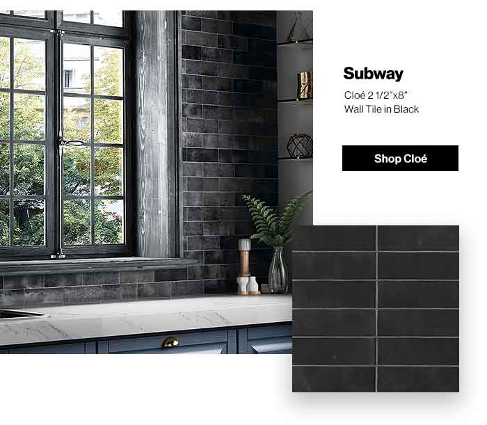 Subway Clo? 2.5in x 8in Wall Tile in Black