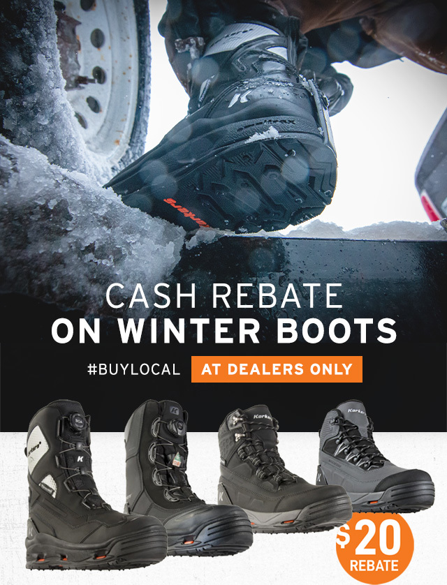 Cash Rebate on Winter Boots - #Buylocal - At Dealers Only - Read More Details