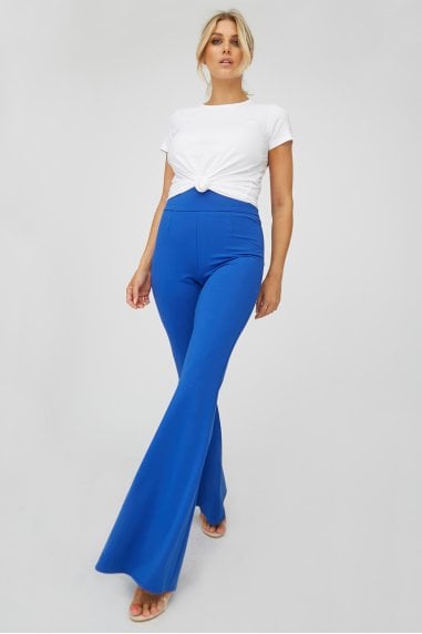 Blue Flared Trousers Co-ord