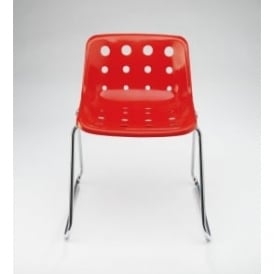 Sled Red Plastic Polo Chair