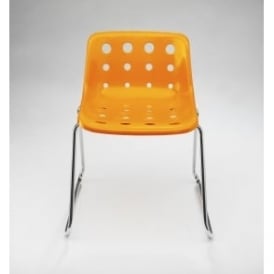 Sled Bright Orange Plastic Polo Chair