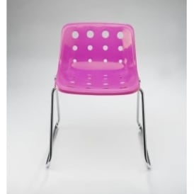 Sled Pink Plastic Polo Chair