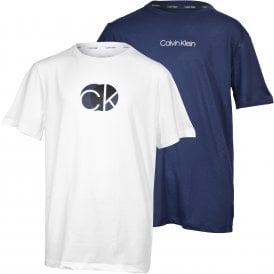 Boys 2-Pack Multi Logo Crew-Neck T-Shirts, Navy/White