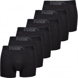 6-Pack Sueded Cotton Boxer Briefs, Black