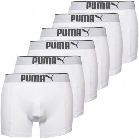 6-Pack Sueded Cotton Boxer Briefs, White