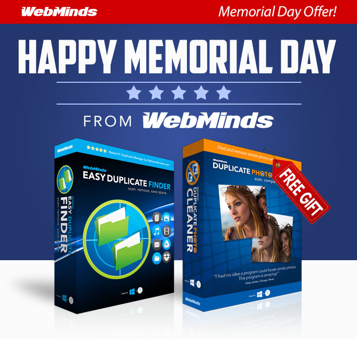 WebMinds Special Offer! Happy Memorial Day
from WebMinds!
