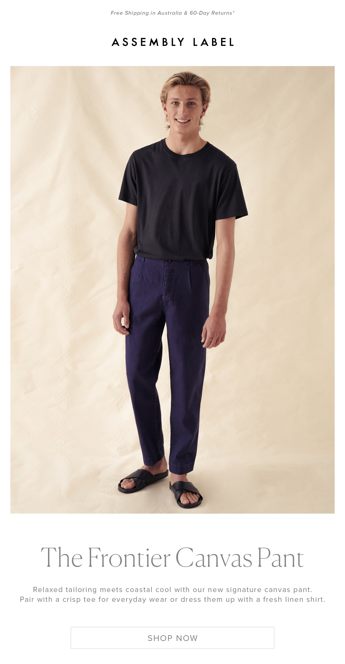 Frontier Canvas Pant Indigo  | Assembly Label