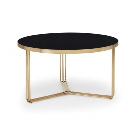 Deco - Medium Circular Coffee Table With Various Glass Tops and Frame Colour Options