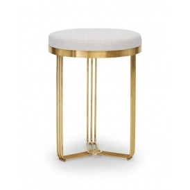 Deco - Small Circular Side Table With Various Upholstered Tops and Frame Colour Options