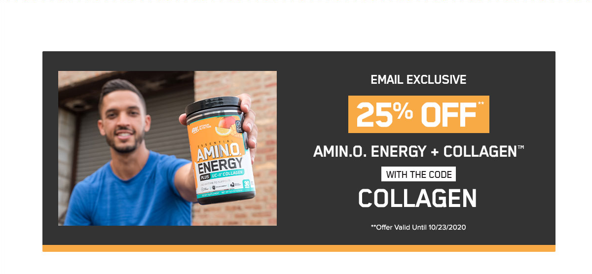 Save 25% off AMIN.O. ENERGY COLLAGEN With Code: COLLAGEN ends 10/23/20