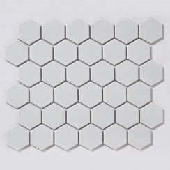 Hexagon Matt White (5.1 cm x 5.9cm) 30cm x 28cm Mosaic Tile