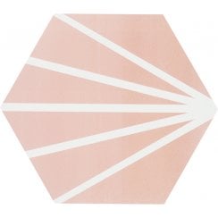 Lily Hex Hexagon Blush Rose 22.8cm x 19.8cm Wall & Floor Tile