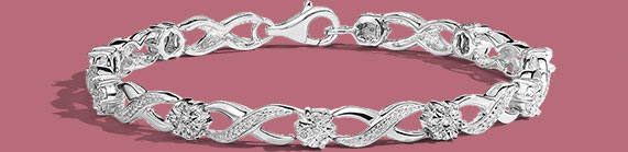 Sterling Silver Diamond Bracelet