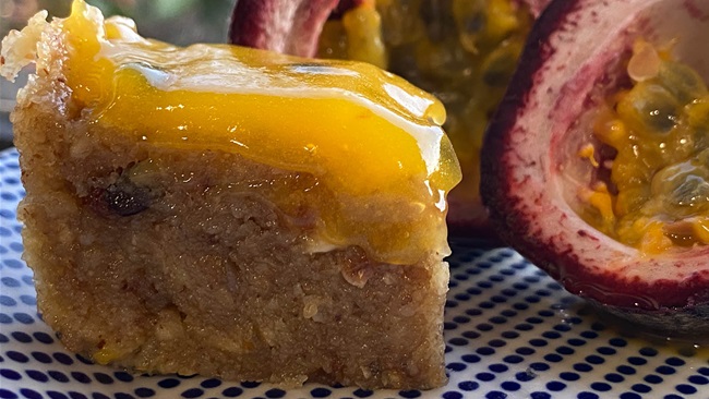 RECIPE: Pretend passionfruit slice