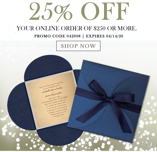 Take 25% off on your next online order of $250 or more only at theamericanwedding.com