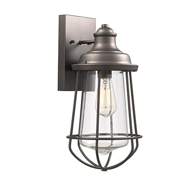 LUCAS Industrial-style 1 Light Rubbed Bronze Outdoor/Indoor Wall Sconce 16