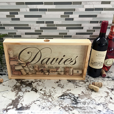 Large Personalized Wine Cork Keeper in 8 Styles