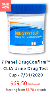 40% off 7 Panel DrugConfirm CLIA Urine Drug Test Cup - 7/31/2020