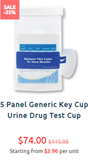 35% off 5 Panel Generic Key Cup Urine Drug Test Cup