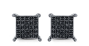 Men''s Black Diamond Earrings