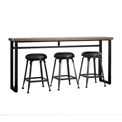 4 Piece Counter Height Dining Table Set with Sled Base, Black and Brown