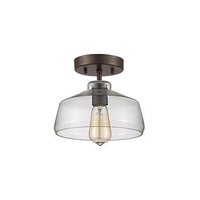CH54010CL09-SF1 IRONCLAD Industrial-style 1 Light Rubbed Bronze Semi-flush Ceiling Fixture 9