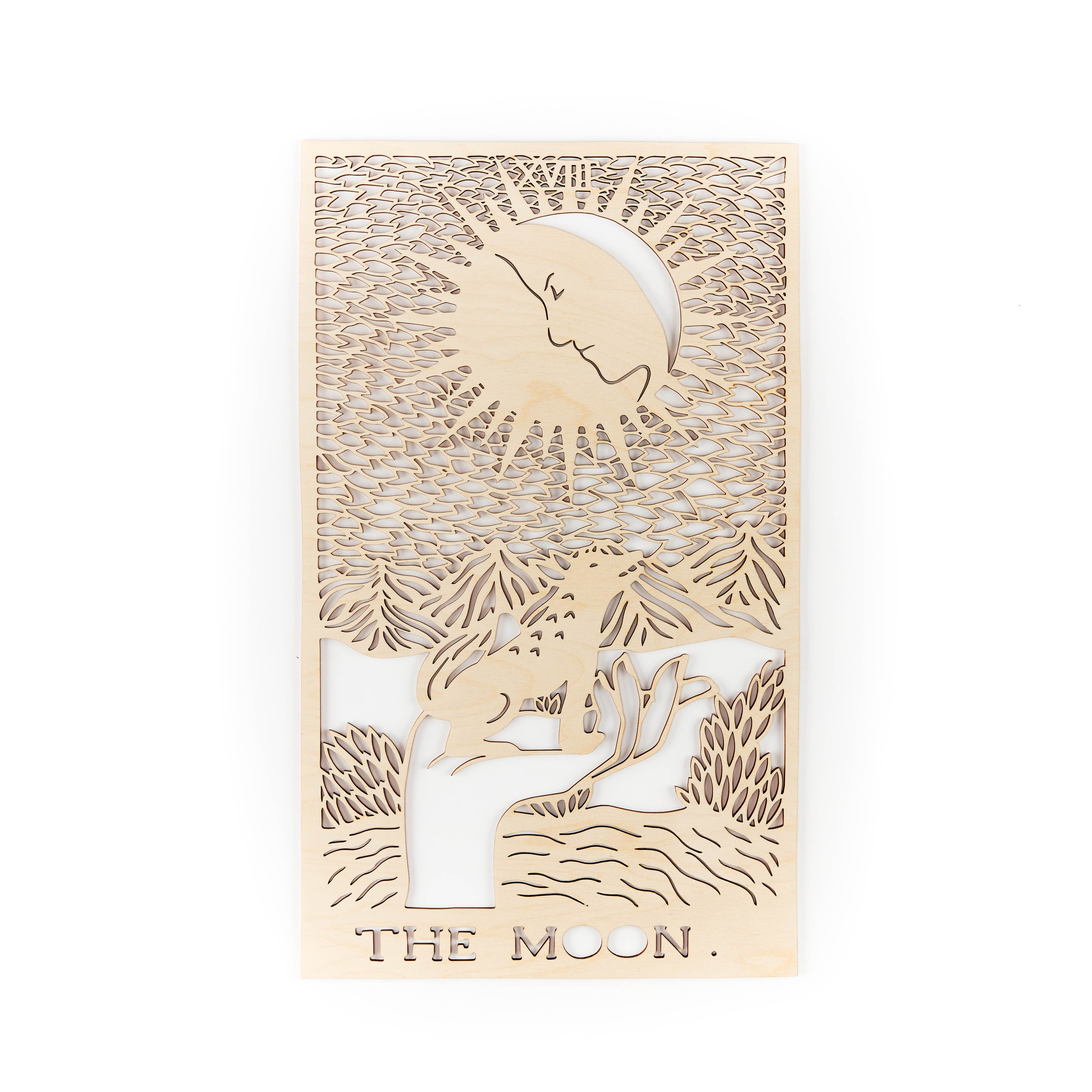 Wooden Tarot Card Artwork - The Moon