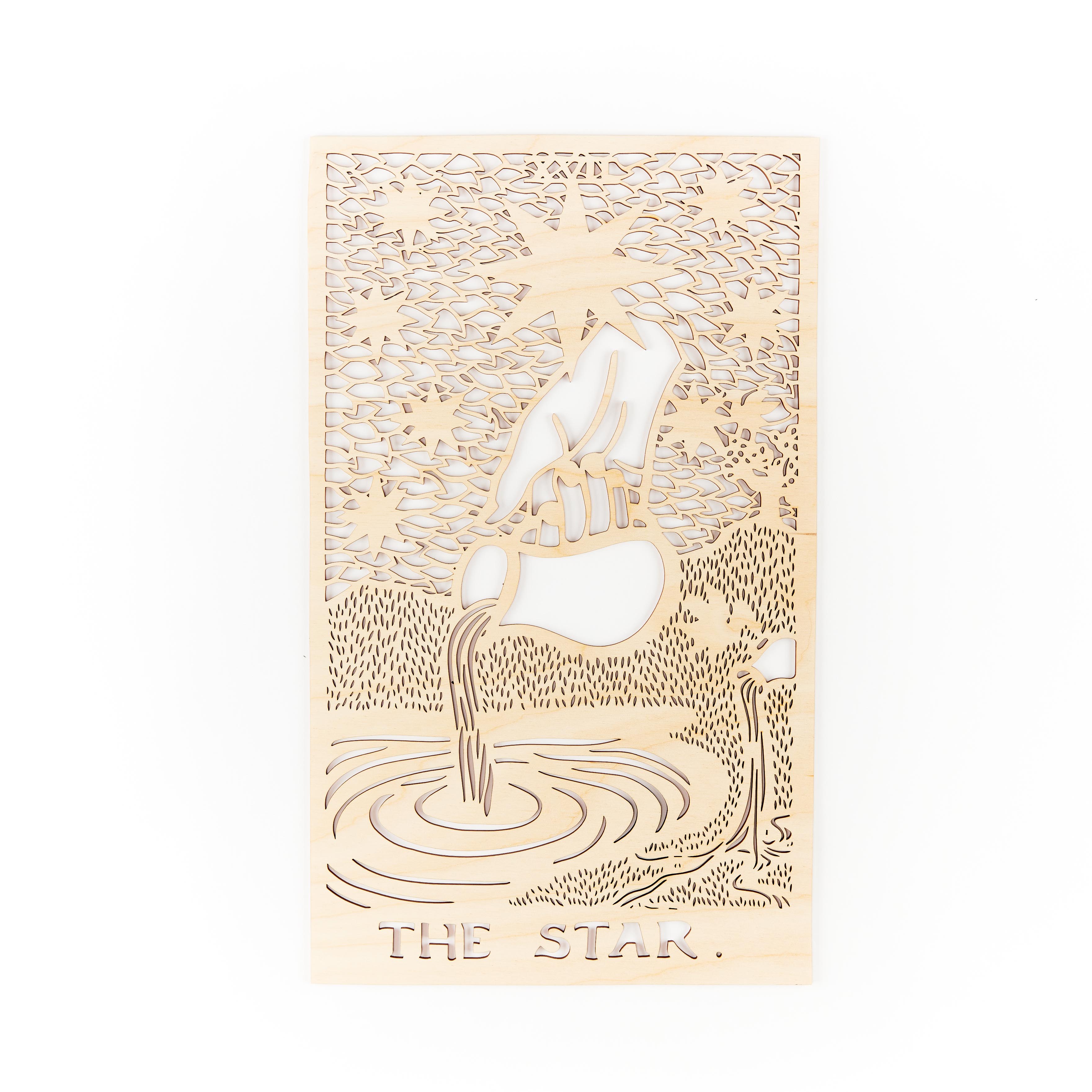 Wooden Tarot Card Artwork - The Star