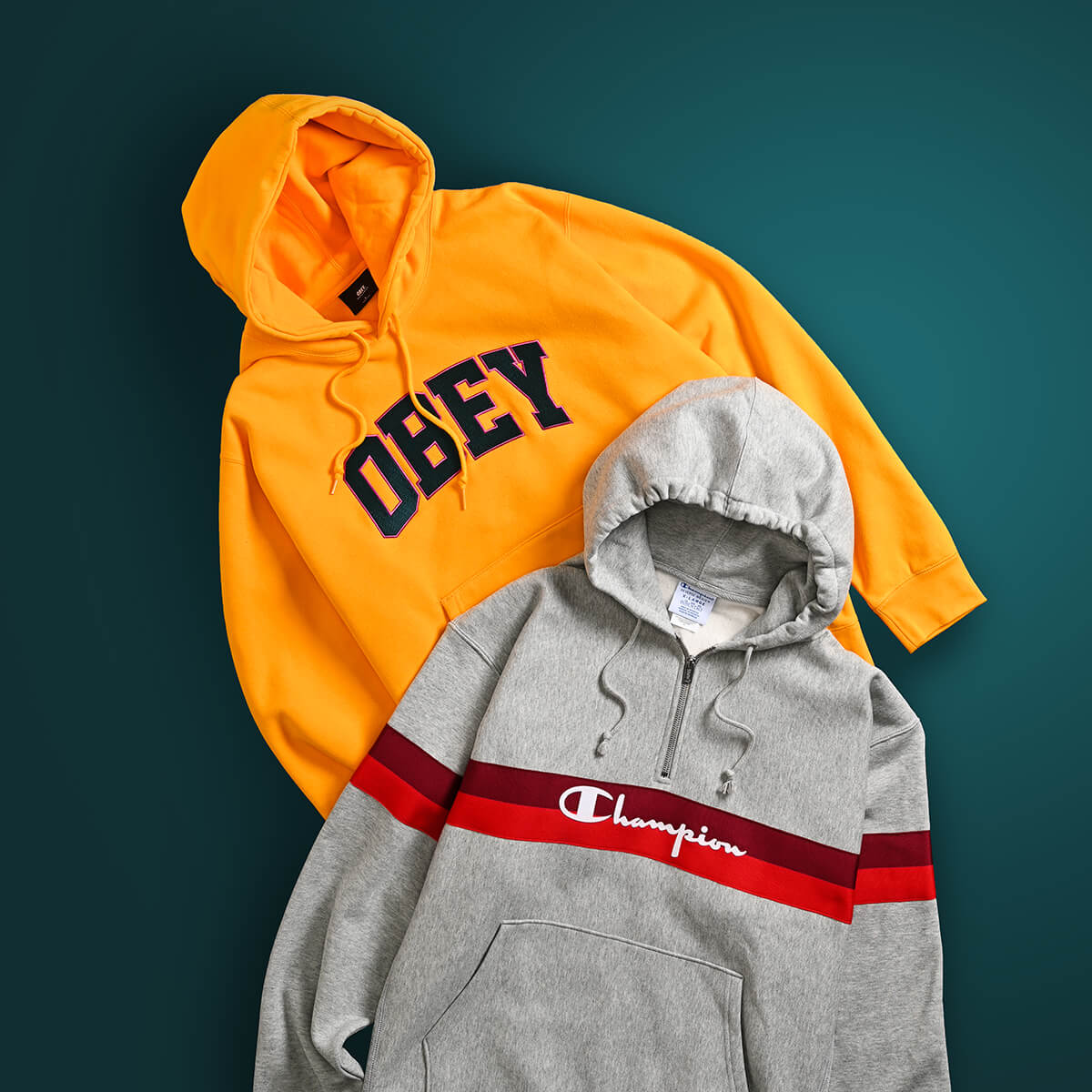 MEN'S HOODIES FEAT. OBEY, CHAMPION & MORE