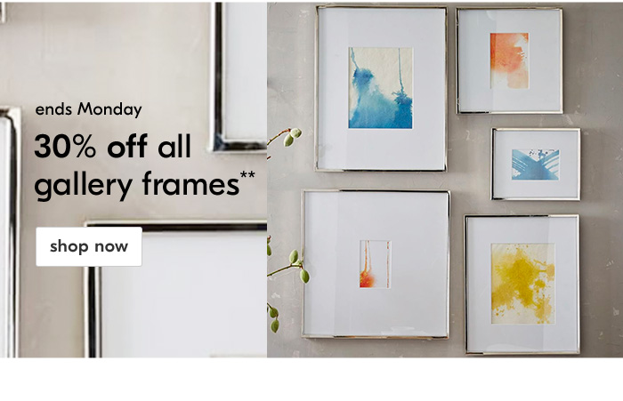 30% off all gallery frames**
