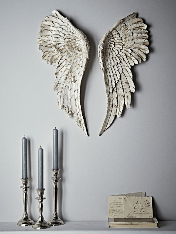 Antique White Angel Wings