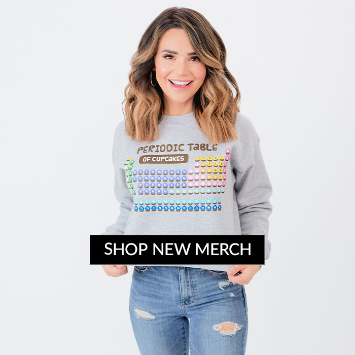 periodic table of cupcakes sweatshirt