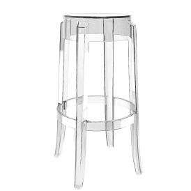 Fusion Living Ghost Style Bar Stool Crystal Clear - 66cm