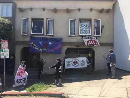 Squatters occupied this vacant home in the Castro in a protest aimed at pressuring San Francisco officials to more quickly shelter homeless people. Courtesy Sam Lew