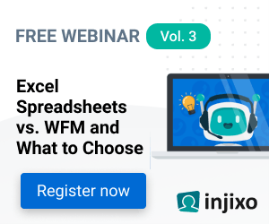 injixo Vol. 3 Excel Spreadsheets vs. WFM and What to Choose event ad