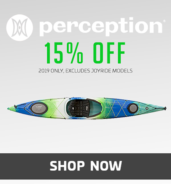 15% Off Perception Kayaks – 2019 Only