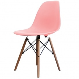 Style Pastel Pink Plastic Retro Side Chair