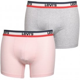 2-Pack Sportswear Logo Boxer Briefs, Soft Pink/Grey