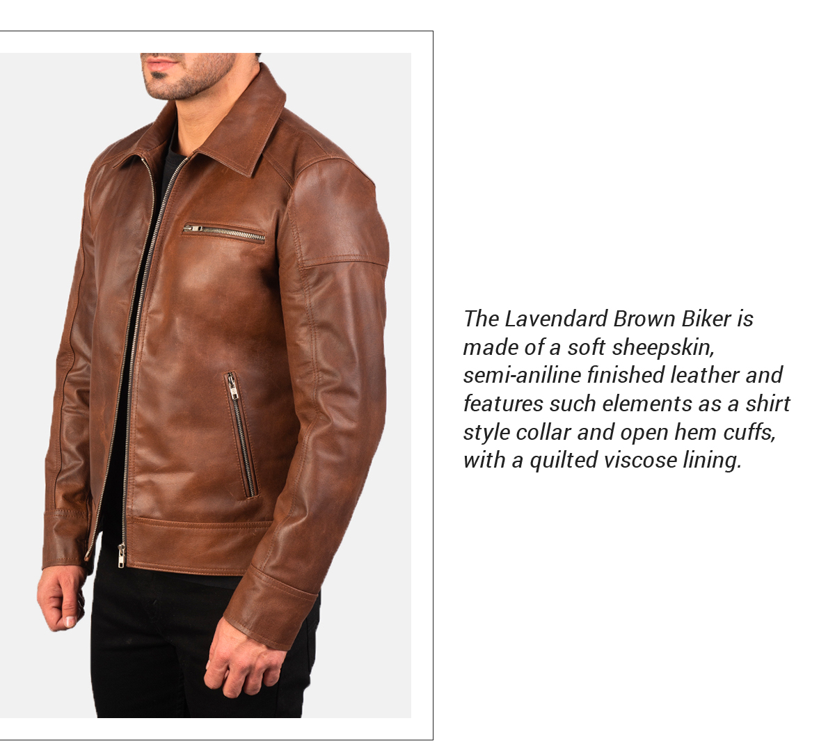 Lavendard Brown Biker Jacket