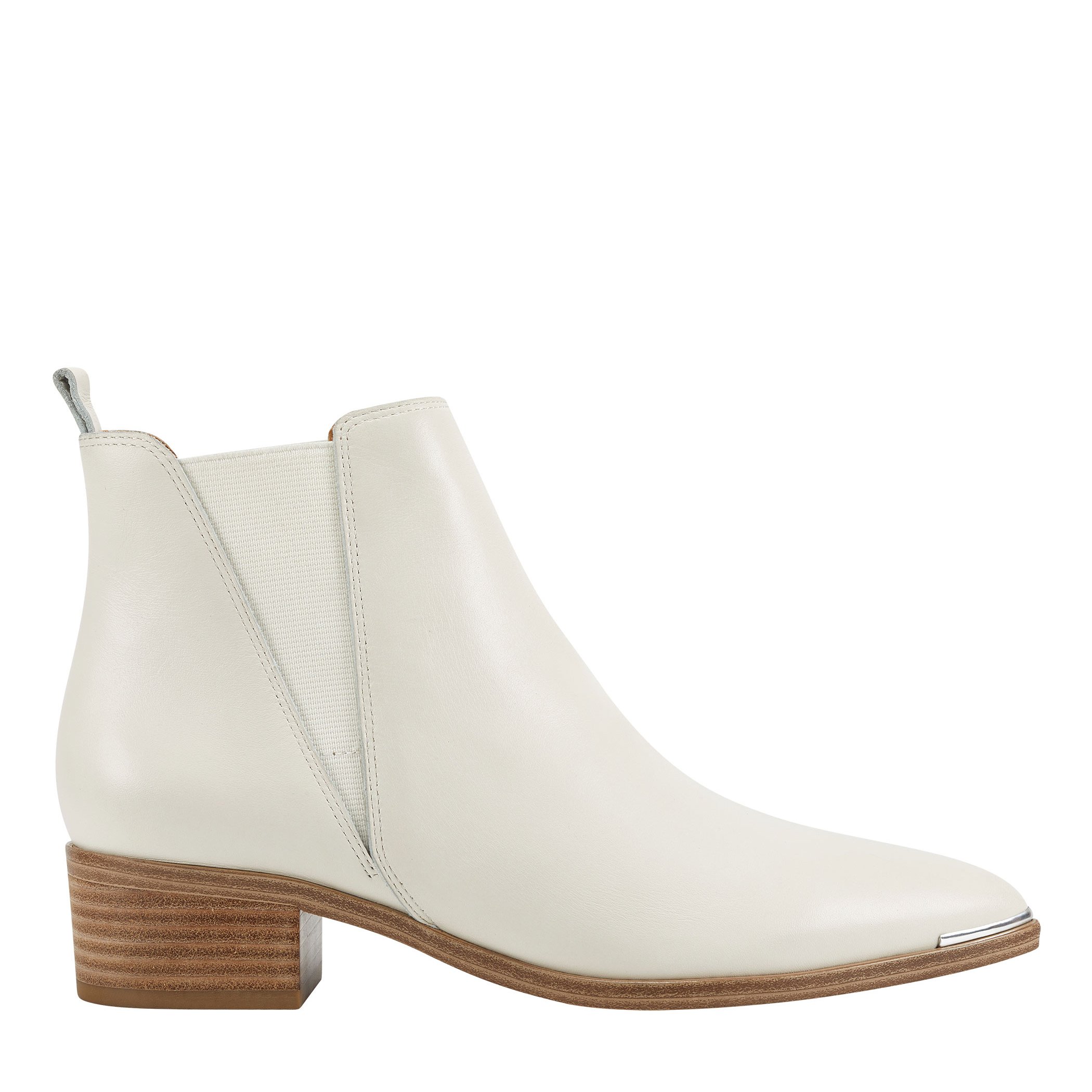 Yale Pointy Toe Chelsea Bootie - 7 / M / Ivory/Ivory Leather