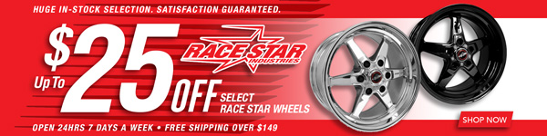 Save up to $25 on Select Race Star Wheels