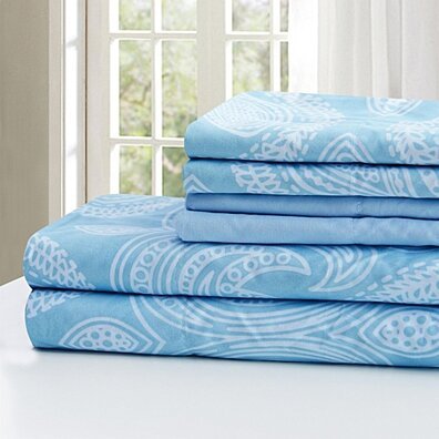 Ultra Soft Paisley Printed 6 Piece Bed Sheet set