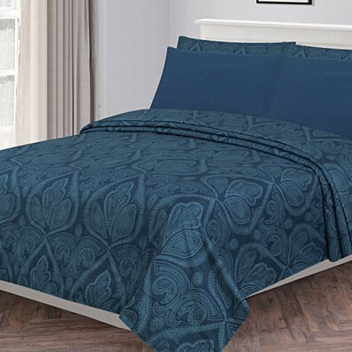 6 Piece: Paisley Printed Egyptian Bed Sheets set, Soft Bedding - Wrinkle, Fade, Stain Resistant