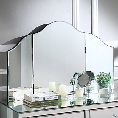 Mokella Tri-fold Tabletop Vanity Mirror - Frameless | Modern and Contemporary | Inspired Home