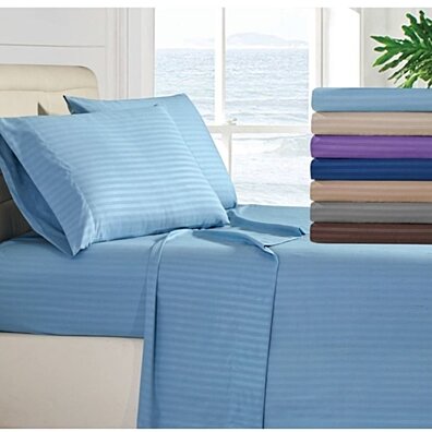 4-Piece 1800 Series Deep Pocket Fitted Egyptian Cotton Bed Sheet Set