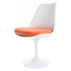 White and Luxurious Orange Tulip Style Side Chair
