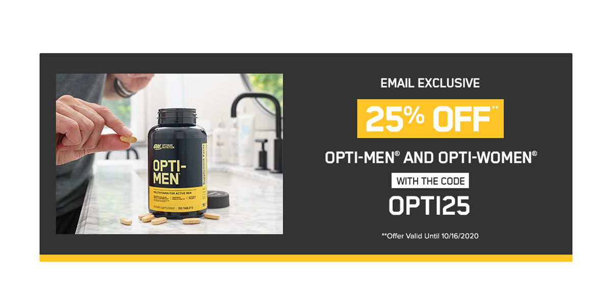 Save 25% off Opti-Men and Opti-Women With Code: OPTI25 ends 10/16/20
