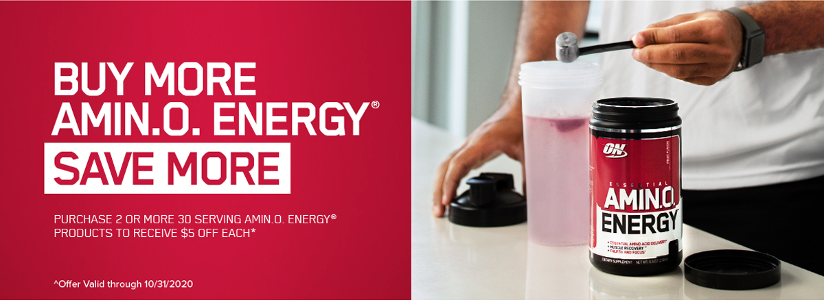 Buy two or more AMIN.O. ENERGY and save $5 each - Max 8 - expires 11/1/2020