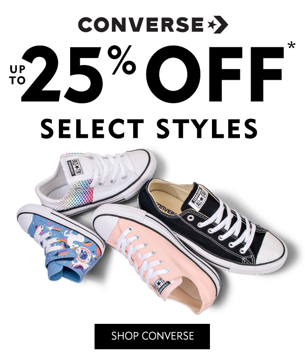 Up to 25% off select Converse styles. Shop Converse