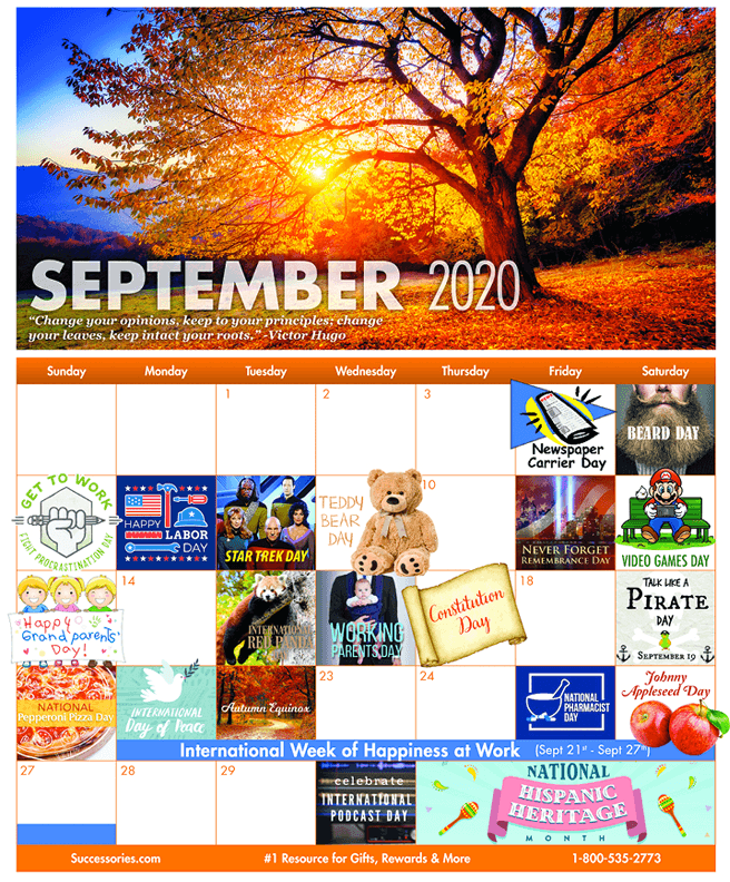 September Fun Motivational Calendar